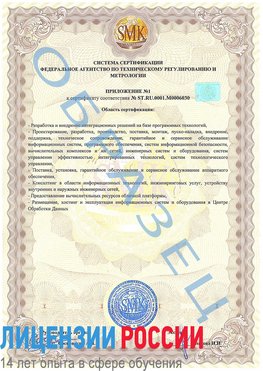Образец сертификата соответствия (приложение) Десногорск Сертификат ISO 27001